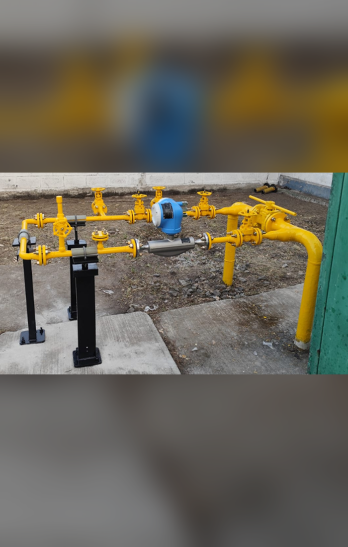 Medidor instalado en una red de tuberías